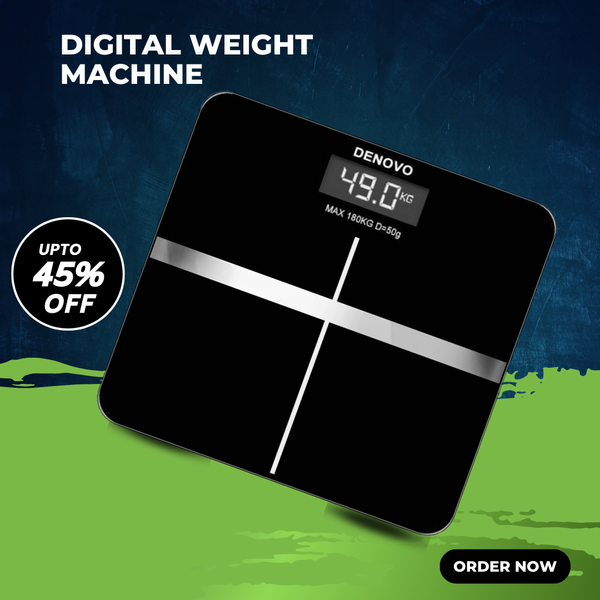 Digital Body weight Machine-  Electronic Body Weight Machine For Human Body weight capacity 180Kg (Black)