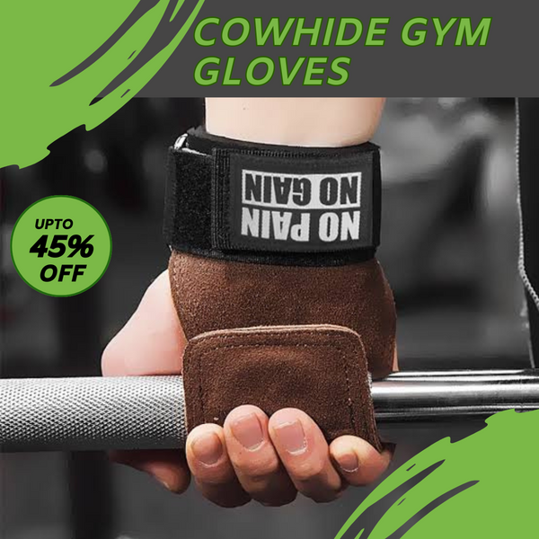 1 Pair Cowhide Gym Gloves Grips Anti-skid weight power Belt lifting Pads Deadlift Belt workout Crossfit Fitness Gloves Palm Protection